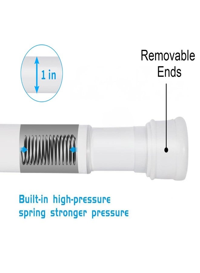 Ginbel Direct 2 Pack Shower Curtain Rod 28-48 Inch, 1"Diameter Spring Small Adjustable Tension Curtain Rods for Bathroom Windows Closet No Drilling No Rust, White - Image 4